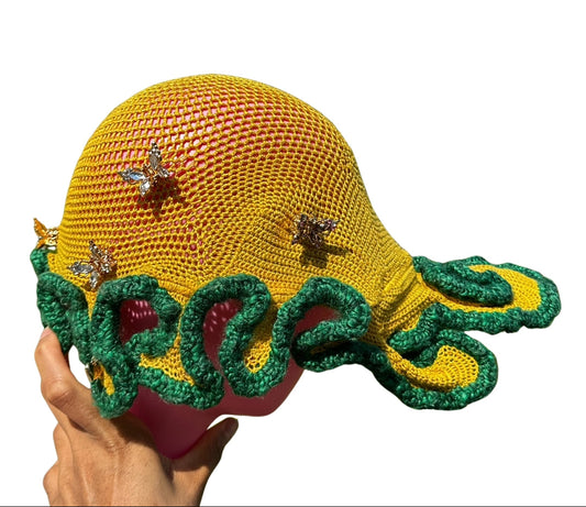 Large Cotton Crochet Snapback Skullcap