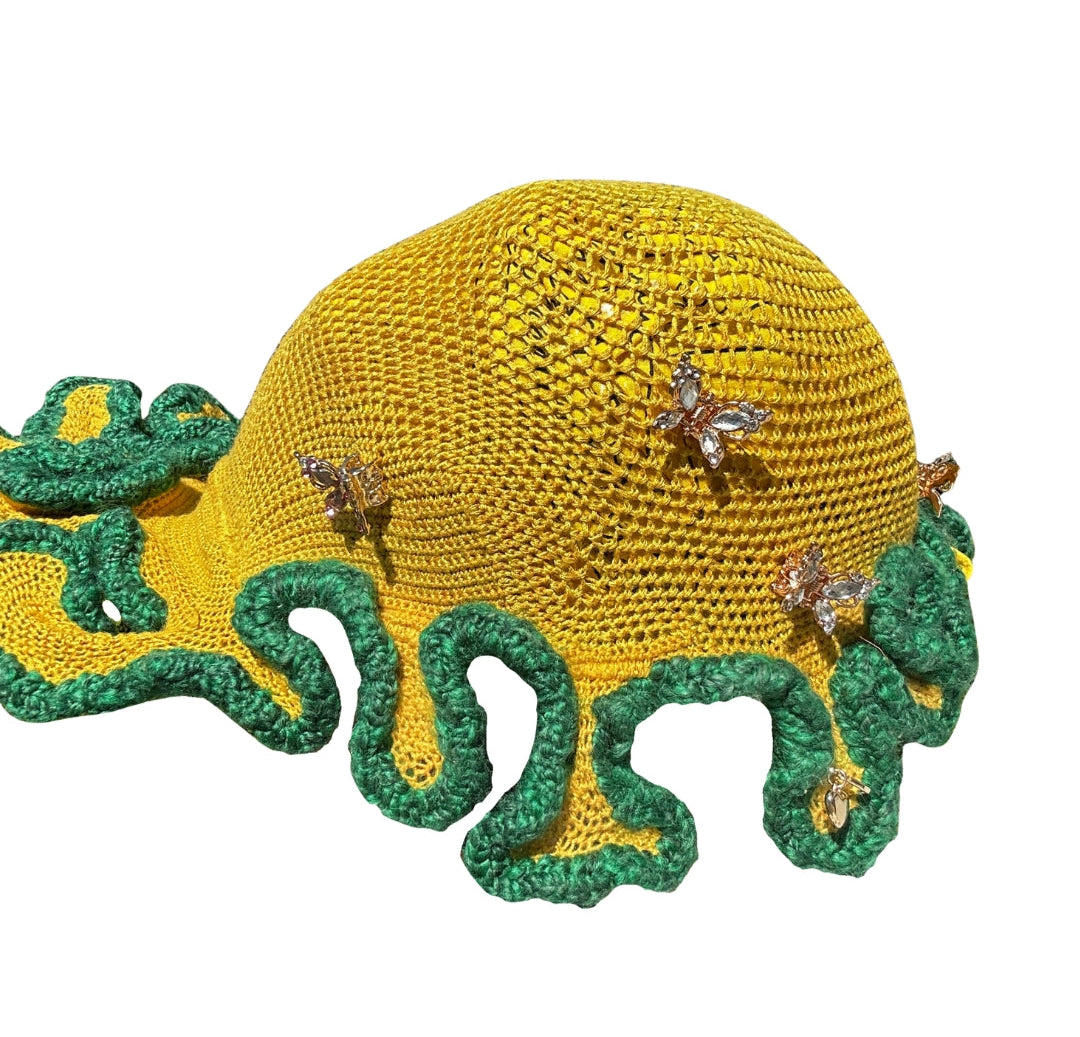 Large Cotton Mesh Crochet Snapback Skullcap