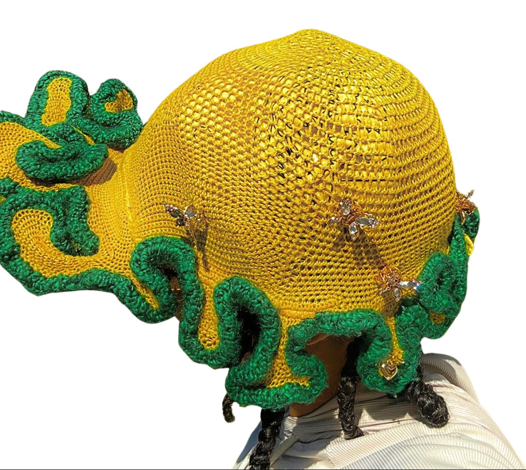 Large Cotton Mesh Crochet Snapback Skullcap