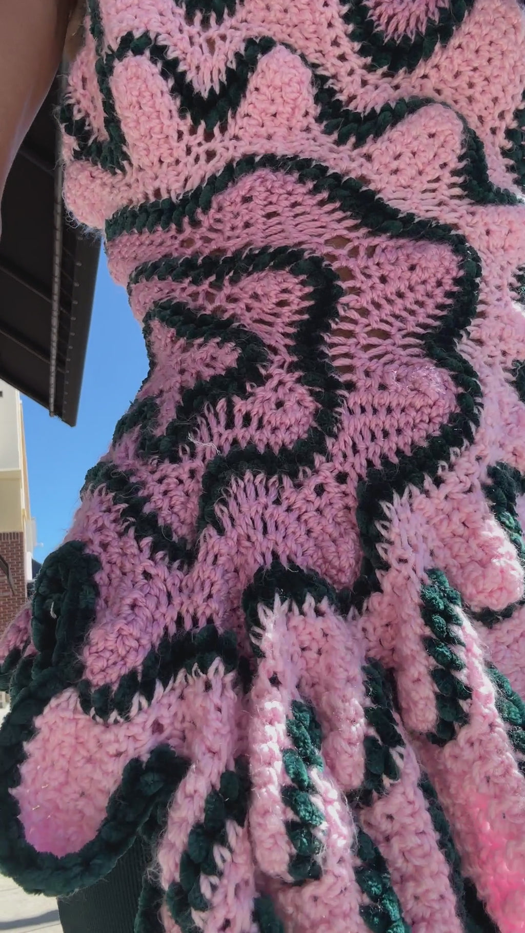 Pink Rose Crochet Blouse Top